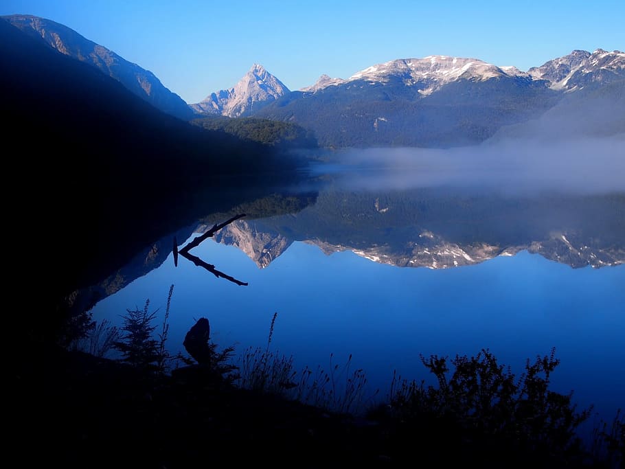Patagonia, Mountains, Reflections, silhouette, scenics, nature HD wallpaper