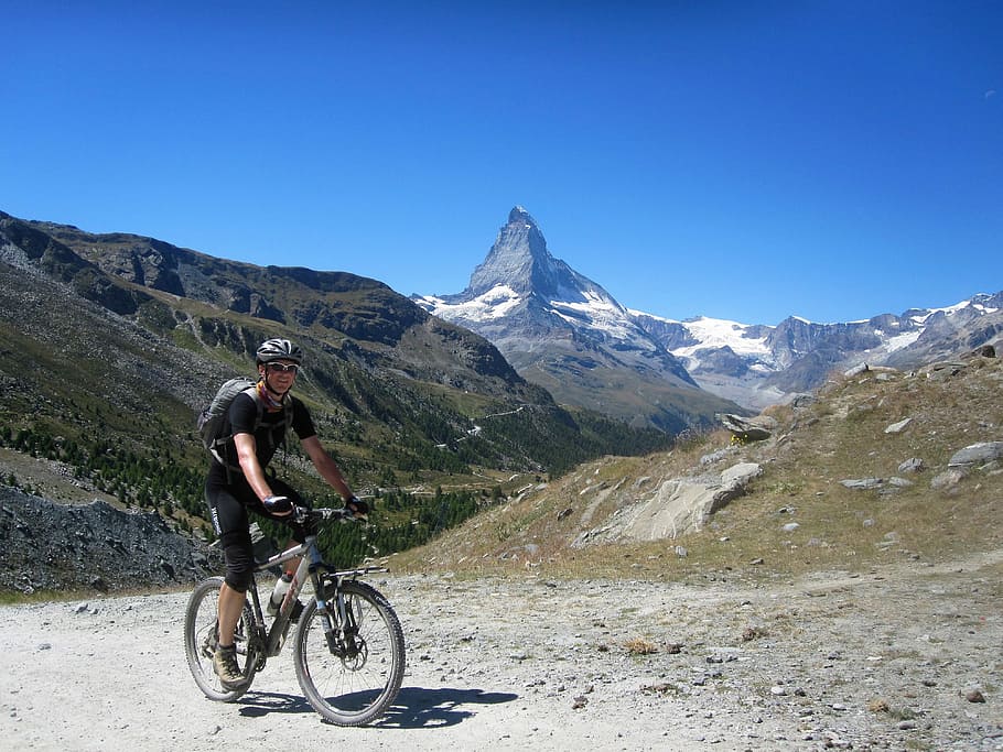 Switzerland, Mountain, Nature, Alpine, cycling, matterhorn, HD wallpaper