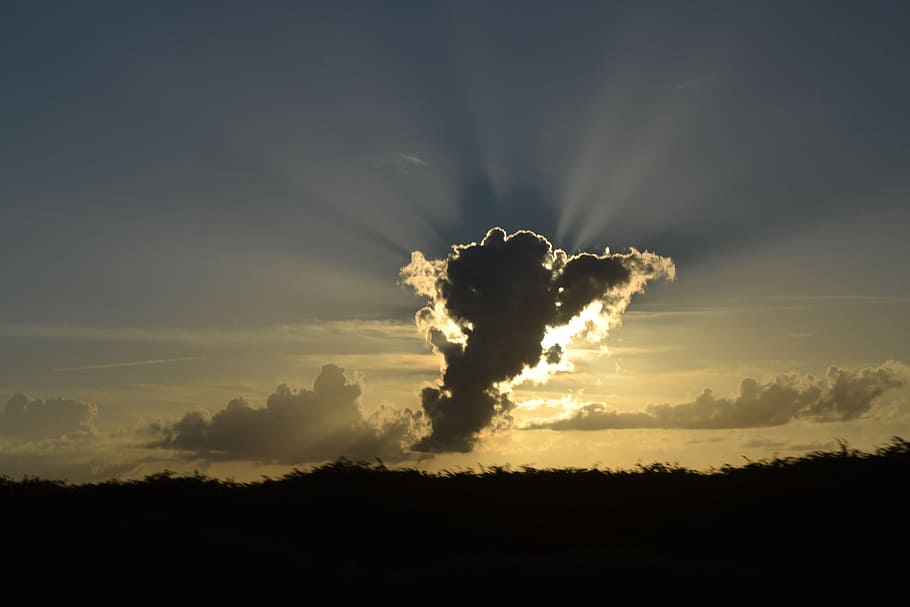 light through cloud formation, Sunset, Cuba, Impression, nature HD wallpaper
