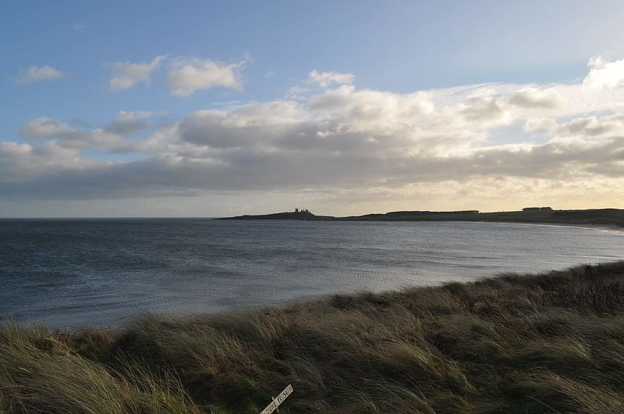 Landscape, Castle, Sea, Wind, nature, tranquility, beauty in nature HD wallpaper