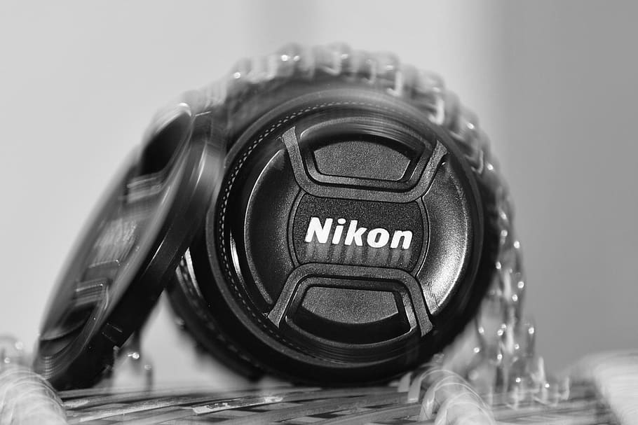 nikon, nikon lens, camera, lens cap, grey, photography, photographer HD wallpaper