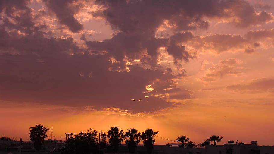 sky, afterglow, clouds, nature, mood, twilight, sunset, cloud - sky HD wallpaper