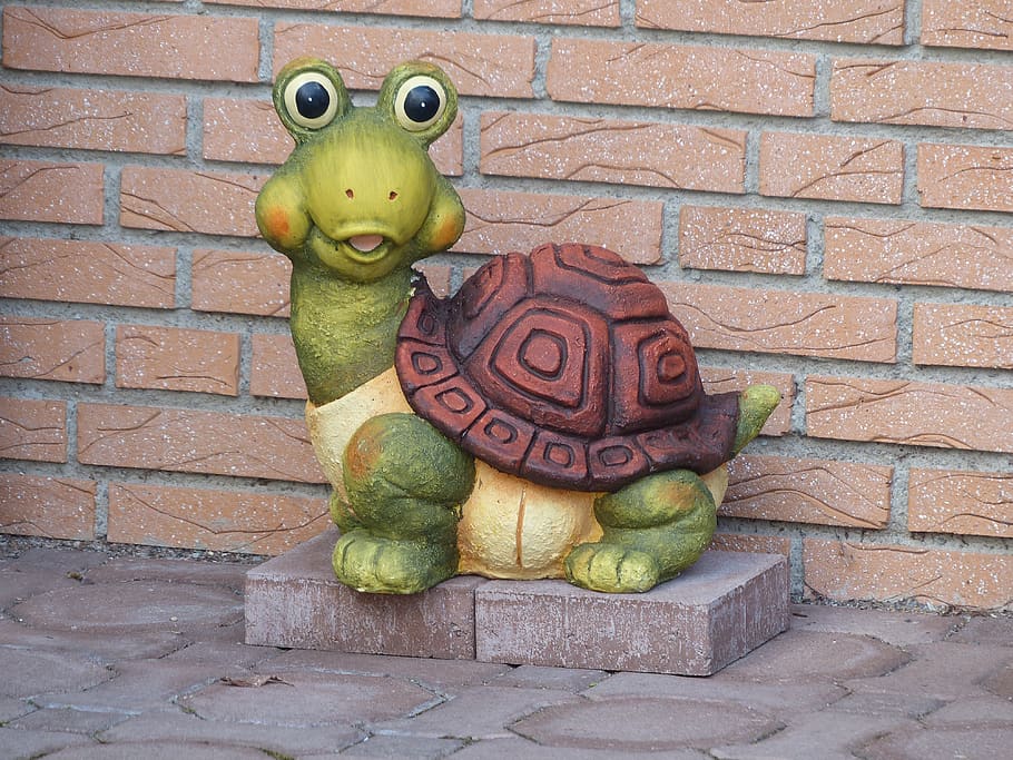 turtle, figure, clay figure, garden, ceramic, pottery, animal, HD wallpaper