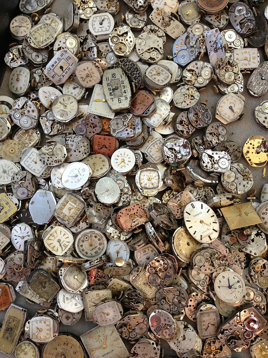 assorted watch lot, clocks, time, timepiece, old clocks, vintage HD wallpaper
