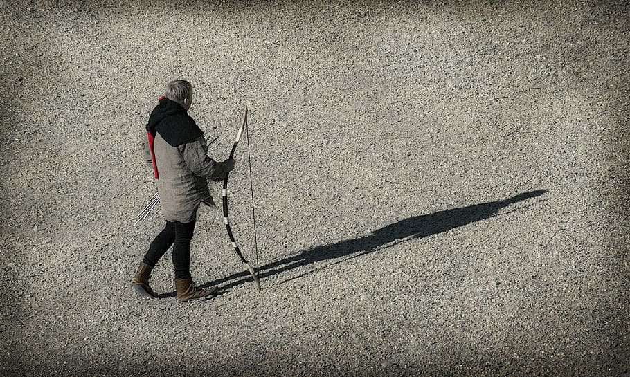 person holding composite bow, onion, arrows, archer, the bowstring HD wallpaper