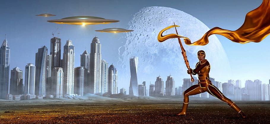 gray concrete buildings wallpaper, fantasy, science fiction HD wallpaper