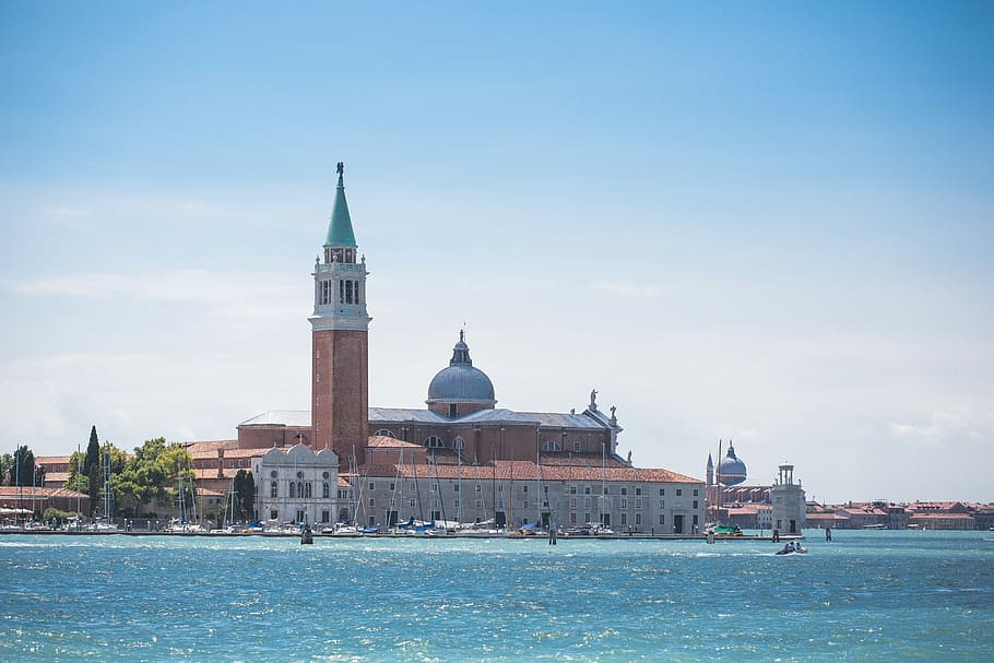 San Giorgio Maggiore Island in Venice, Italy, architecture, city, HD wallpaper