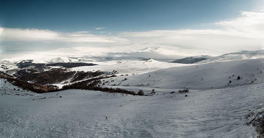 landscape, winter, snow, mountain, tsaghkadzor, frozen, ice HD wallpaper