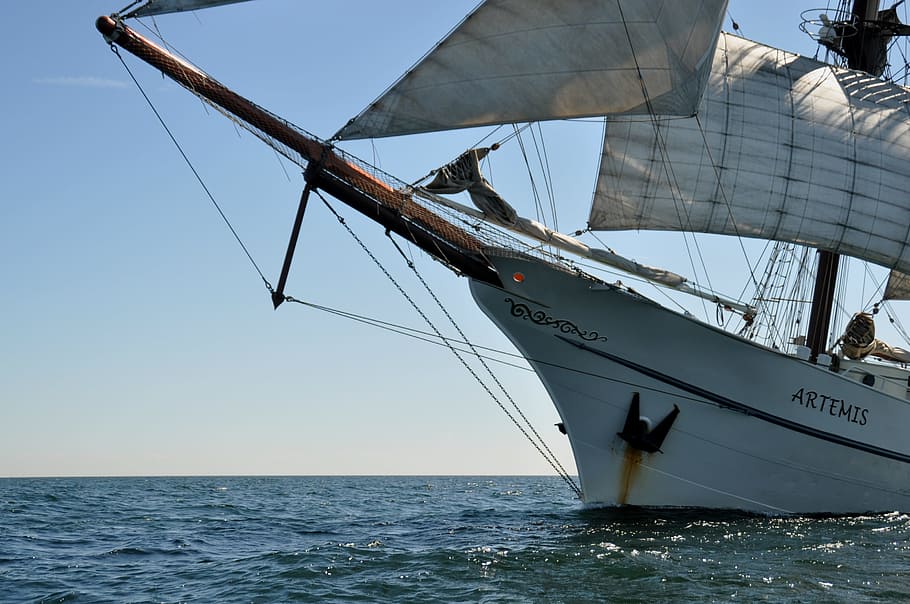ship, sail, boot, sailing vessel, lake, mast, boat mast, sailing boat HD wallpaper