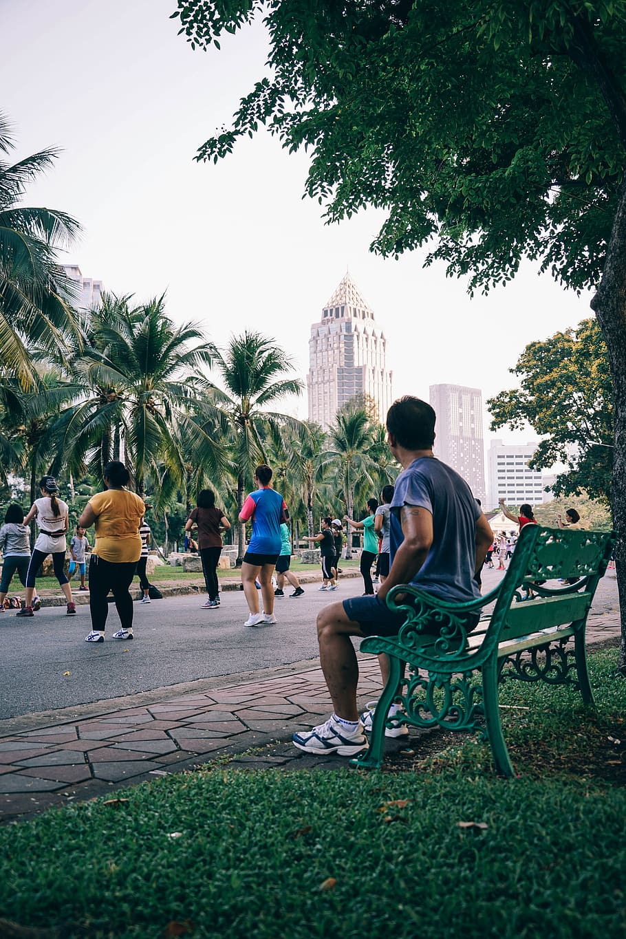 healthy, bench, city, road, active, adults, architecture, asia HD wallpaper