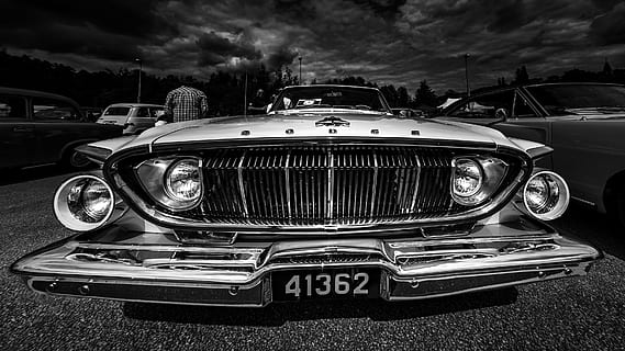 usa, auto, oldtimer, pkw, retro, black and white, chrome, monochrome HD wallpaper