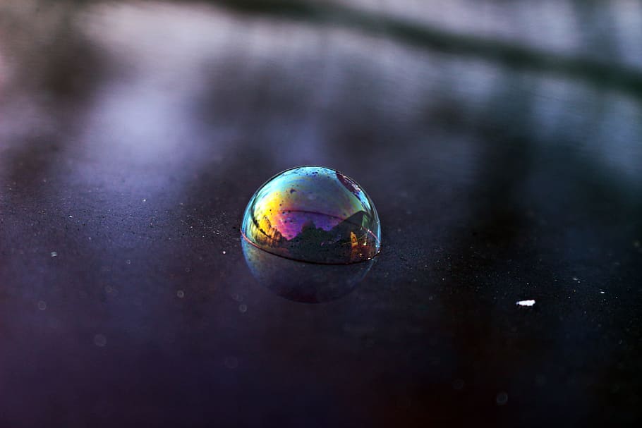 Bubble, Silk, Iridescent, silk bubble, reflection, rainbow HD wallpaper