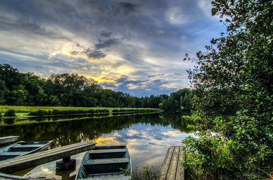 nature, tree, water, reflection, lake, plant, sky, cloud - sky HD wallpaper