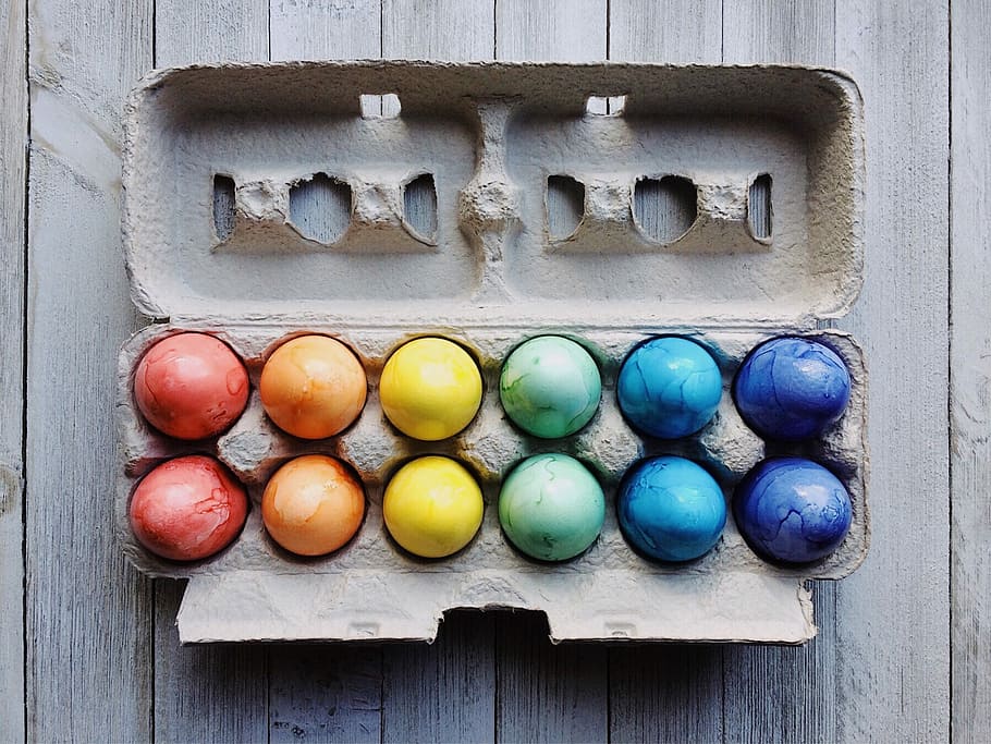 assorted-color eastern egg lot with tray, eggs, easter eggs HD wallpaper