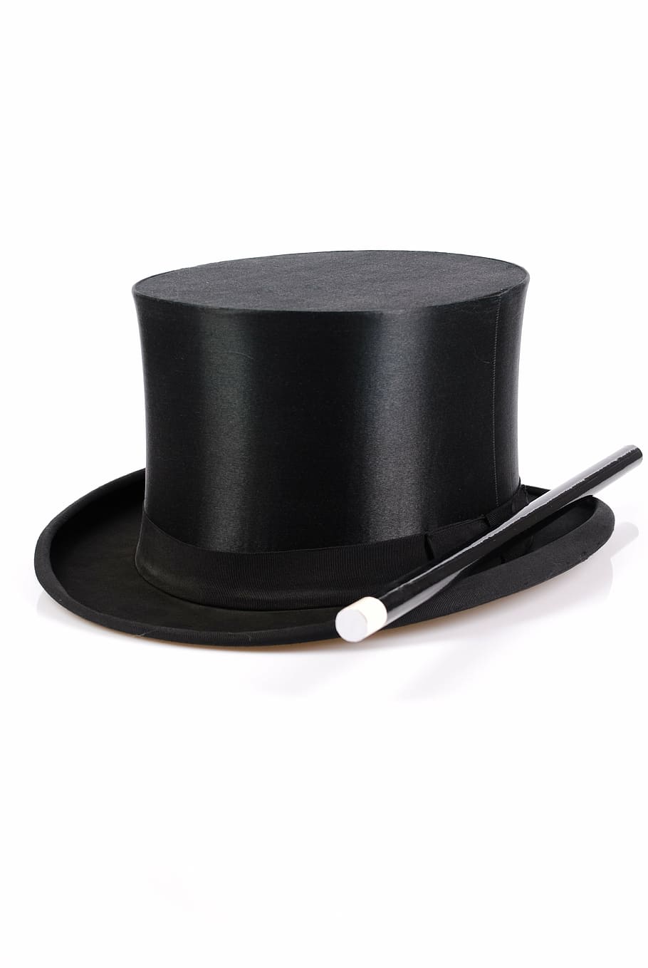 black top hat and magic wand, black magic, witchcraft, showing