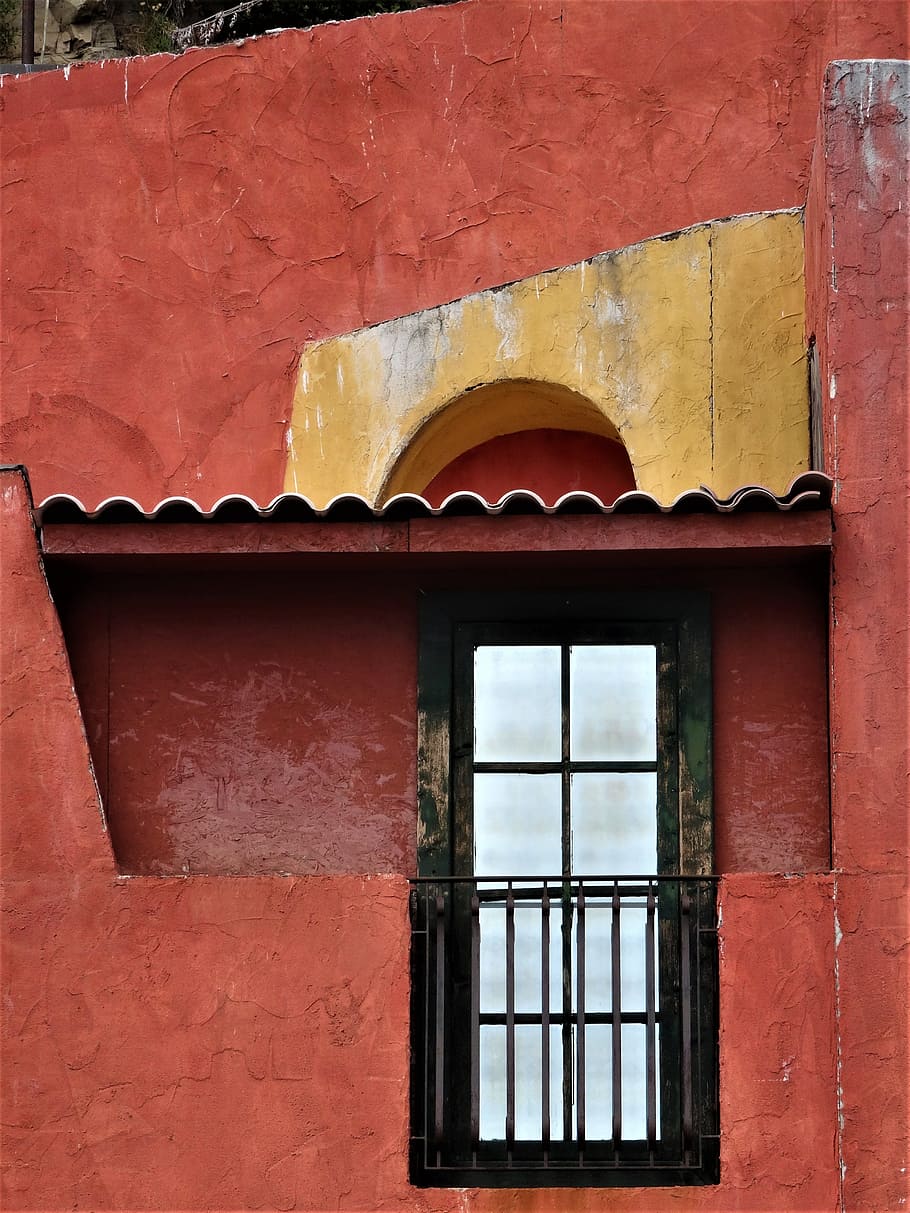 Architecture, Window, Facade, Building, hauswand, door, red HD wallpaper