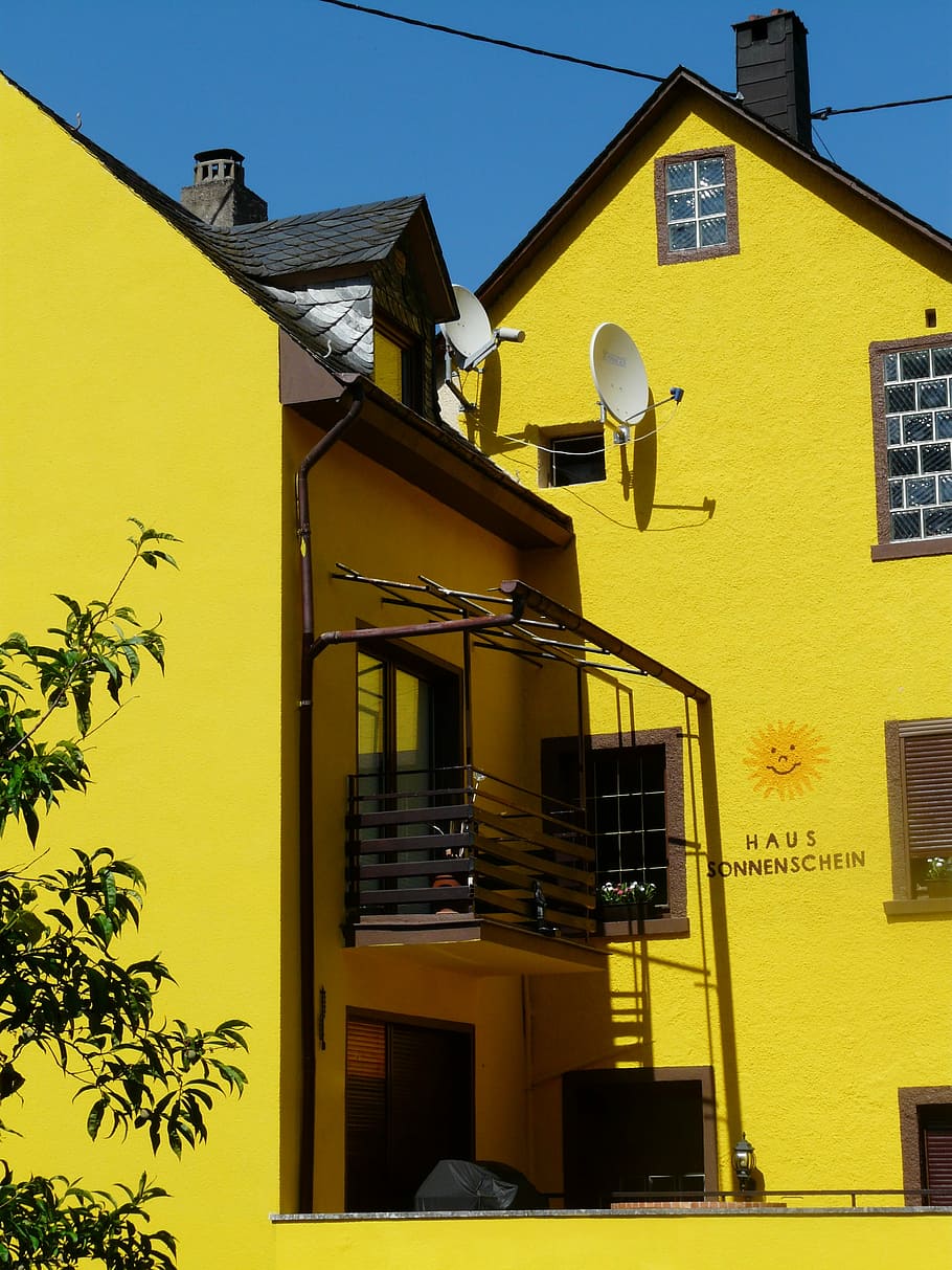Home, Yellow, Lemon, Facade, architecture, color, delete, colorful HD wallpaper