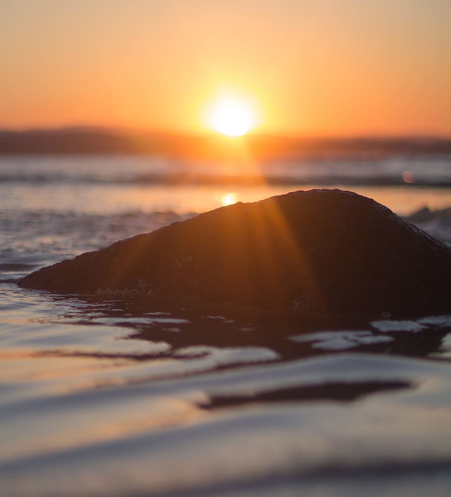sunset, ocean, australia, beach, sky, sea, water, tranquility HD wallpaper