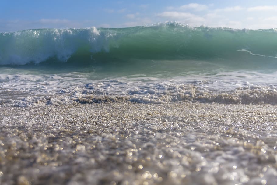 wave, water, wet, ocean, ripple, water wave, day, cloud - sky HD wallpaper