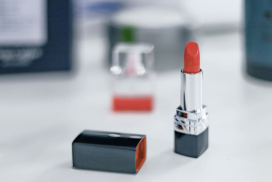 selective colors photography of red lipstick, red lipstick on white surface HD wallpaper