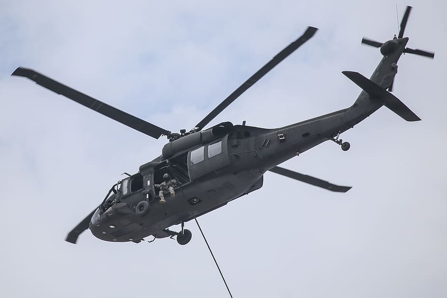 uh-60 blackhawk, flight, rope, spec ops, flying, aircraft, heli HD wallpaper