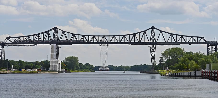 High Bridge, Rendsburg, North America, transporter bridge, centrally