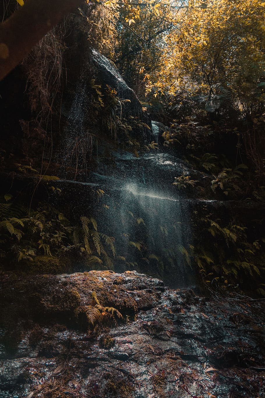 macro photography of waterfalls, Where the sun meets the rain HD wallpaper