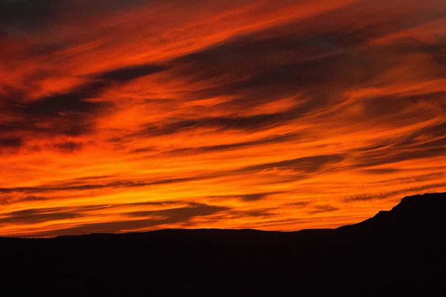 sunset, orange, sky, sunrise, landscape, sunlight, horizon HD wallpaper