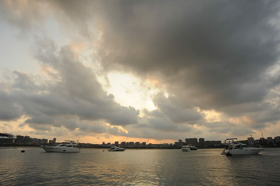 Sky, Cloud, Twilight, Ship, cloud - sky, water, nautical vessel HD wallpaper