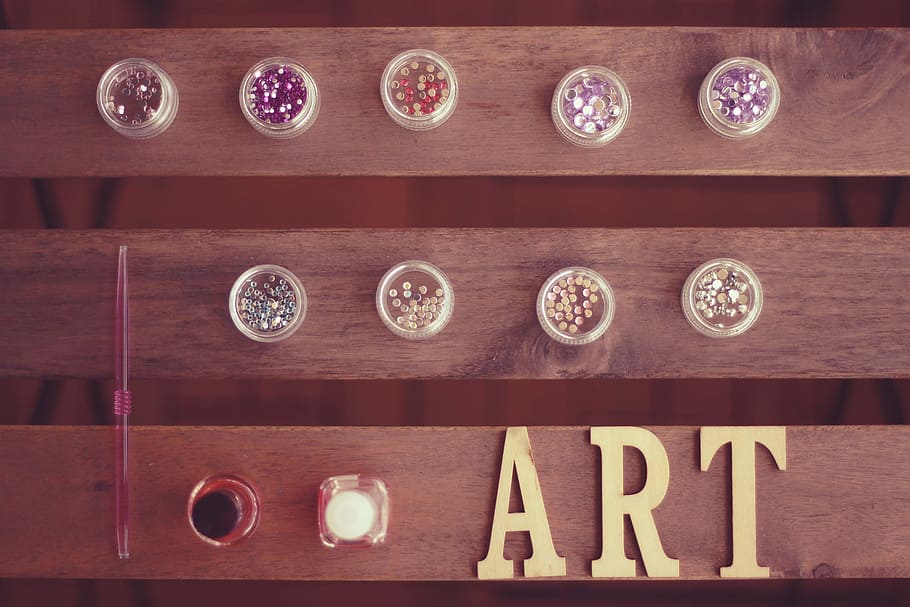 assorted colored beads wall art decor, wood - Material, old-fashioned HD wallpaper