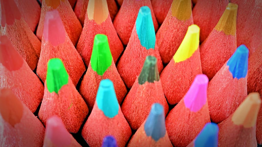 colored pencils, pens, colorful, paint, colour pencils, wooden pegs, HD wallpaper