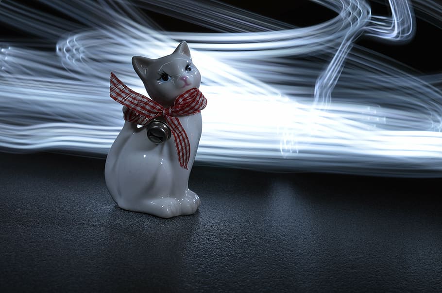 cat, light, painting, representation, no people, human representation HD wallpaper