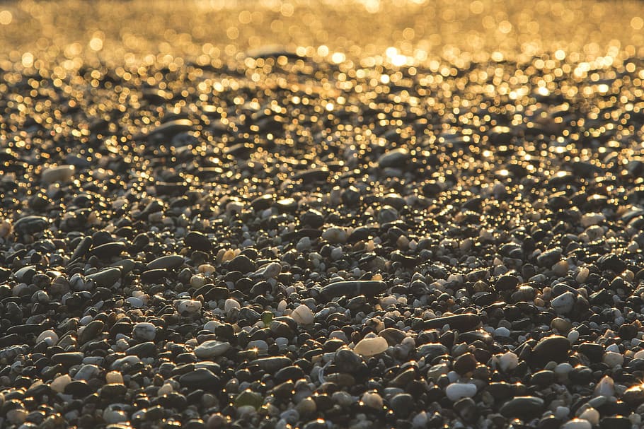 beach, pebble, stone, sea, water, coast, ocean, rock, summer HD wallpaper