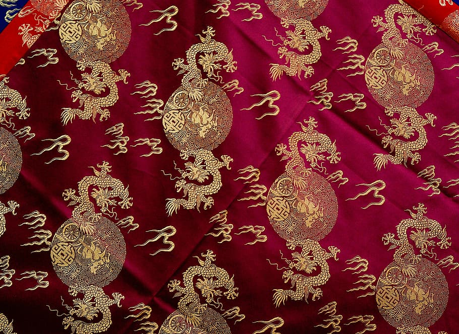 Fabrics, Nepal, Crafts, Silk, red, no people, close-up, large group of objects HD wallpaper