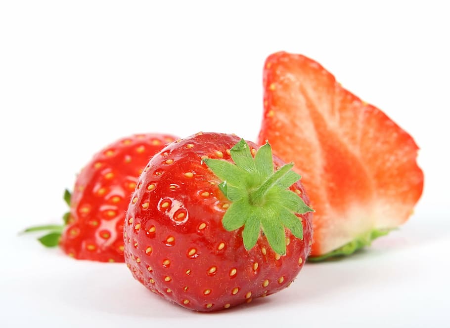 sliced strawberry, breakfast, closeup, color, colorful, colour, HD wallpaper