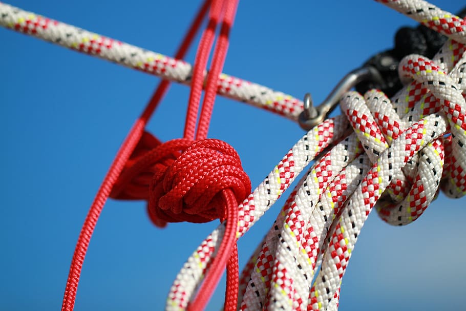 rope, ropes, technology, dew, woven, colorful, port, close HD wallpaper