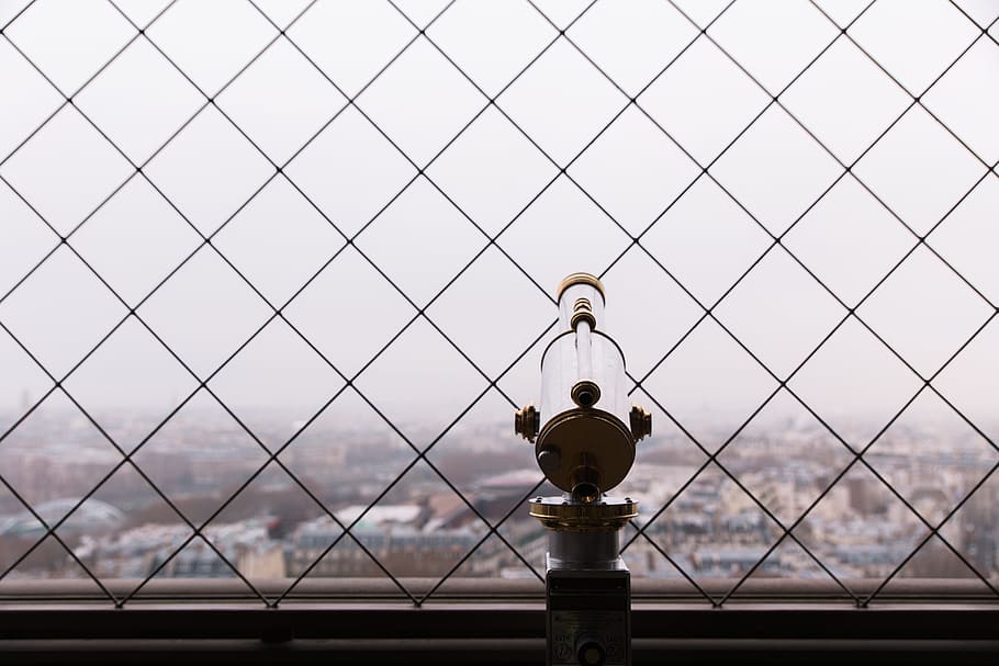 wire, fence, view, telescope, architecture, built structure HD wallpaper