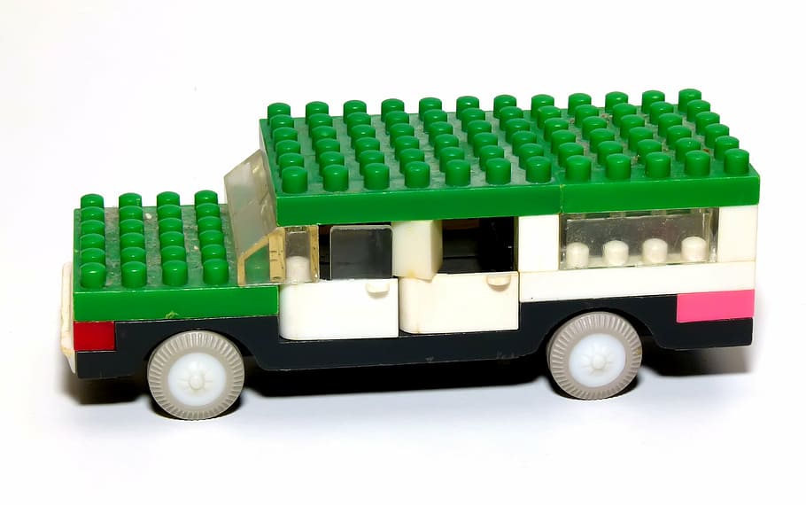 car, constructor, kids, toy, green Color, industry, white background HD wallpaper