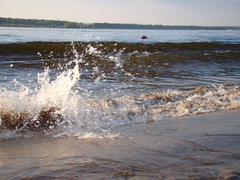 wave, beach, sand, river, sun, spray, summer, water, sea, scenics - nature HD wallpaper