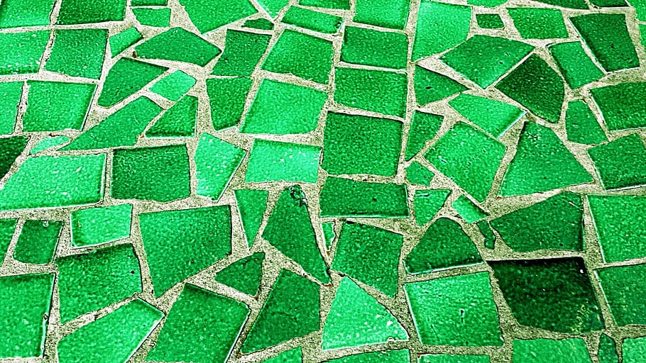 green shards on surface, floor, ceramic, tile, flooring, interior HD wallpaper