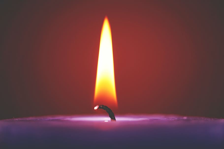 closed-up photo of lighted candle, fire, flame, dark, night HD wallpaper
