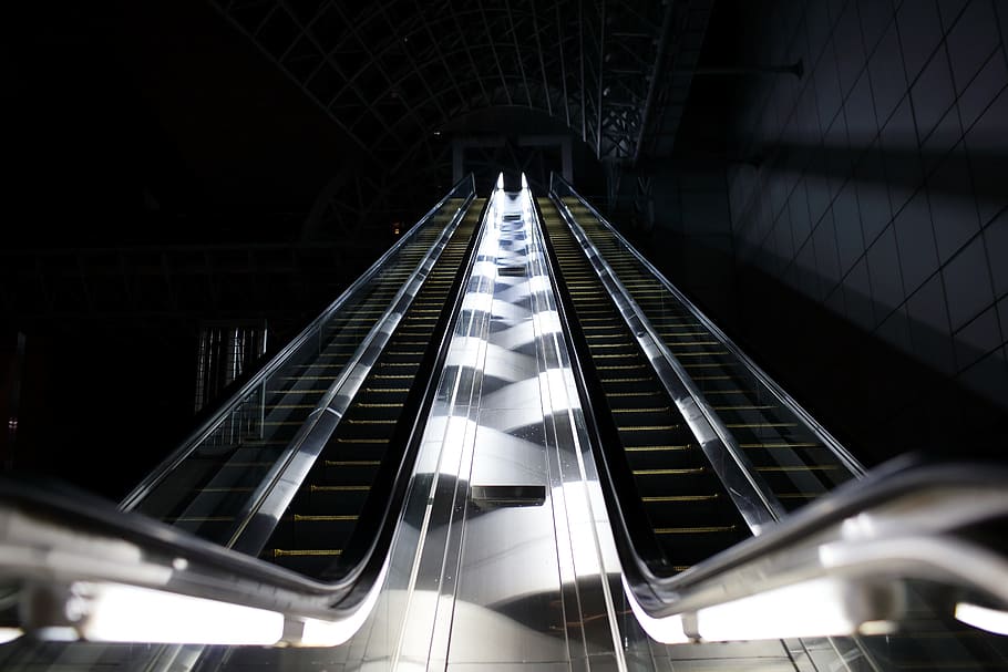 Elevator, Japan, Light, Escalator, underground, transportation HD wallpaper