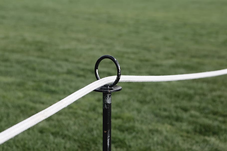 rope, grass, yard, no people, metal, day, nature, focus on foreground HD wallpaper