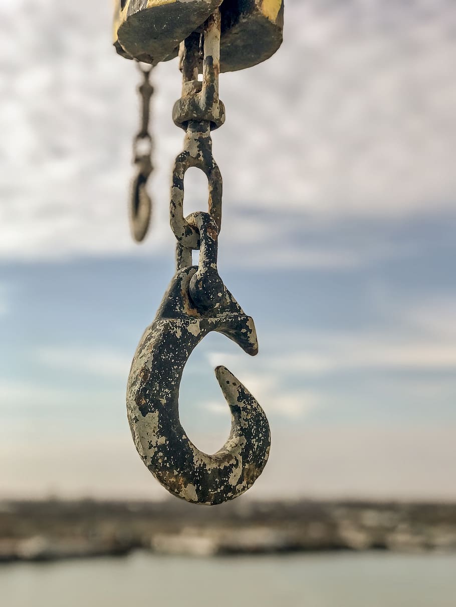 chain, security, iron, water, rusty, focus on foreground, metal HD wallpaper