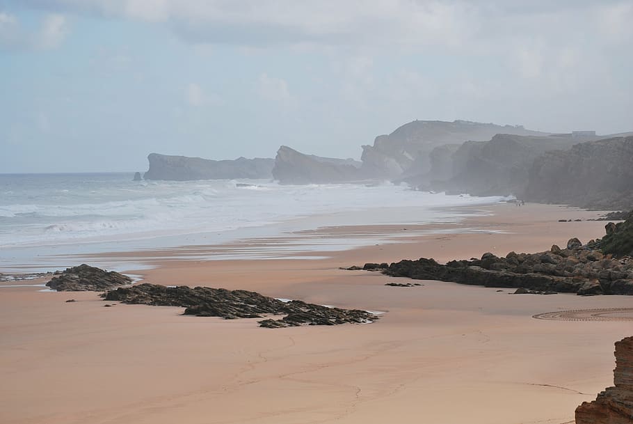 cantabria, liencres, september, sea, water, land, beauty in nature HD wallpaper