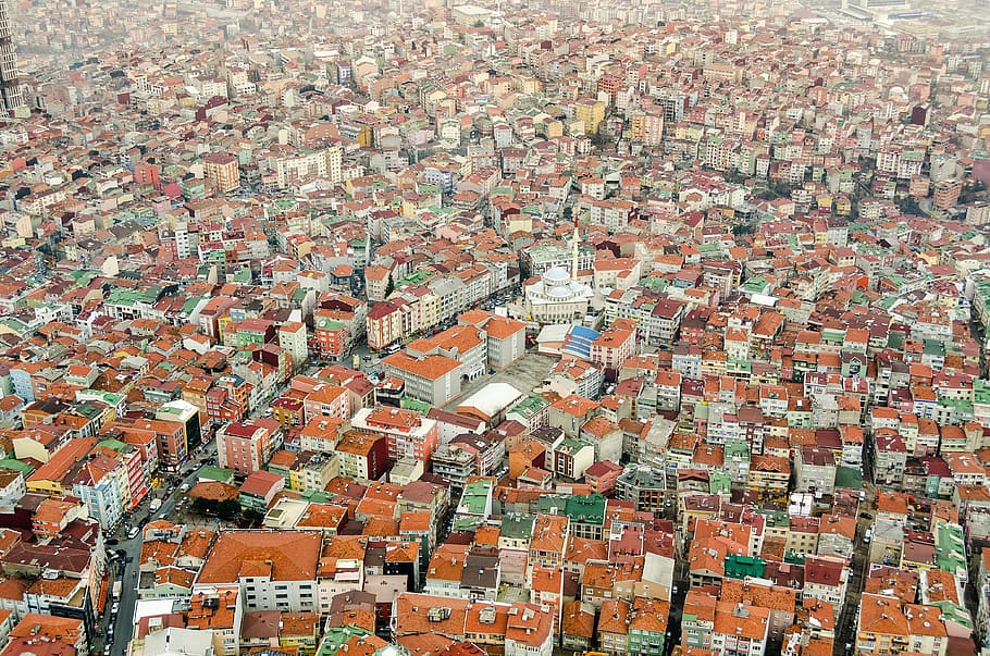 aerial photography of houses, architecture, building, infrastructure HD wallpaper
