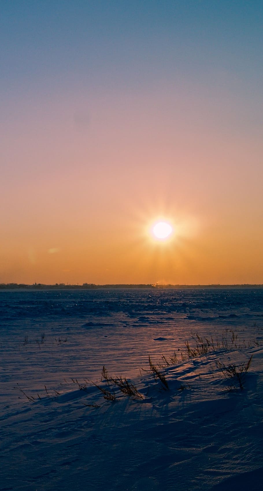 sun, siberia, winter, sunset, silence, sky, sea, water, scenics - nature HD wallpaper