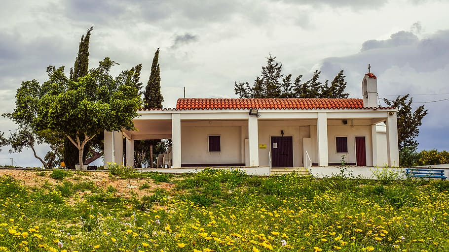church, spring, scenery, architecture, religion, orthodox, cyprus HD wallpaper