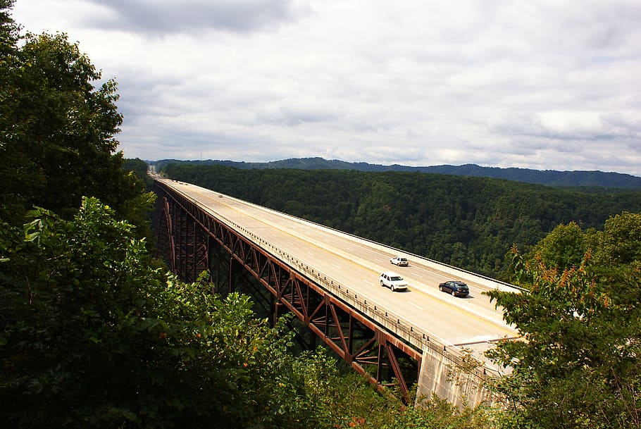 Bridge, Highway, New River Gorge, west viginia, transportation, HD wallpaper