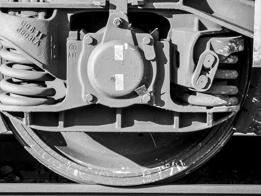 rail, wheel, train, transport, metal, iron, brake, tracks, no people HD wallpaper